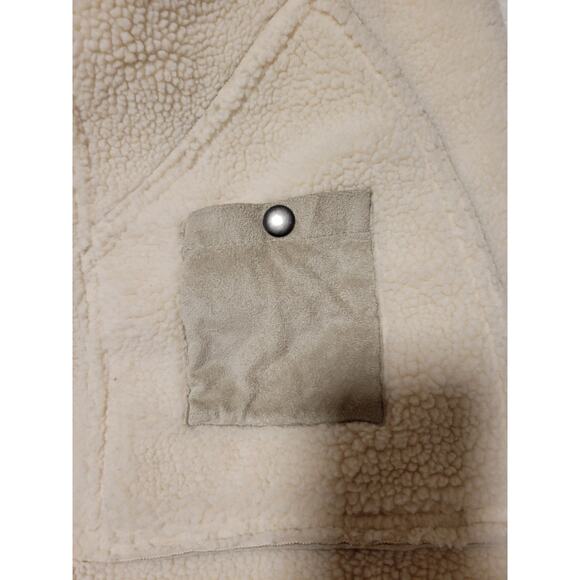 Vintage Crazy Horse Claiborne Beige/Tan Faux Suede Collared Lined Coat Men's L - Picture 5 of 9